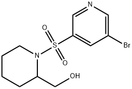 (1-(5-broMopyridin-3-ylsulfonyl)piperidin-2-yl)Methanol Struktur