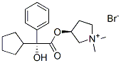 Pyrrolidinium, 3-[(cyclopentylhydroxyphenylacetyl)oxy]-1,1-dimethyl-, bromide, [R-(R*,S*)]- Struktur