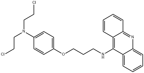 N-[3-[4-[bis(2-chloroethyl)amino]phenoxy]propyl]acridin-9-amine Struktur