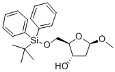 Methyl 5-O-(tert-butyldiphenylsilyl)-2-deoxy-beta-D-erythro-pentofuranoside Struktur