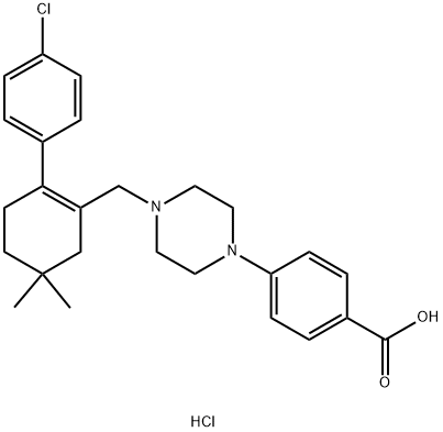 4-[4-[[2-(4-Chlorophenyl)-5,5-dimethyl-1-cyclohexenyl]methyl]-1-piperazinyl]benzoic Acid Hydrochloride Struktur