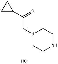 1-Cyclopropyl-2-(piperazin-1-yl)-ethan-1-one dihydrochloride Struktur