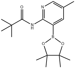 N-(5-Methyl-3-(4,4,5,5-tetramethyl-1,3,2-dioxaborolan-2-yl)pyridin-2-yl)pivalamide Struktur