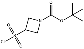 tert-Butyl 3-(chlorosulphonyl)azetidine-1-carboxylate, 1-(tert-Butoxycarbonyl)-3-(chlorosulphonyl)azetidine Struktur