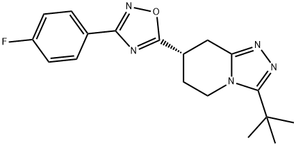 (S)-5-(3-(tert-butyl)-5,6,7,8-tetrahydro-[1,2,4]triazolo[4,3-a]pyridin-7-yl)-3-(4-fluorophenyl)-1,2,4-oxadiazole Struktur