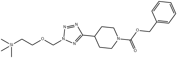 4-[2-(2-TriMethylsilanyl-ethoxyMethyl)-2H-tetrazol-
5-yl]-piperidine-1-carboxylic acid benzyl ester Struktur