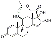 (11β,16α)-21-(Acetyloxy)-9-fluoro-11,16,17-trihydroxy-pregna-1,4,14-triene-3,20-dione Struktur