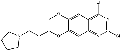 2,4-DICHLORO-6-METHOXY-7-(3-(PYRROLIDIN-1-YL)PROPOXY)QUINAZOLINE, 1320288-30-9, 結(jié)構(gòu)式