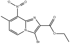 Ethyl 3-bromo-7-methyl-8-nitroimidazo-[1,2-a]pyridine-2-carboxylate Struktur