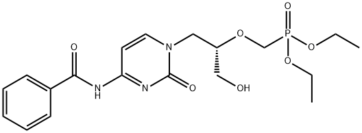 P-[[(1S)-2-[4-(Benzoylamino)-2-oxo-1(2H)-pyrimidinyl]-1-(hydroxymethyl)ethoxy]methyl]phosphonic acid diethyl ester Struktur