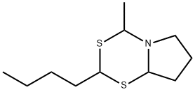 4H-Pyrrolo2,1-d-1,3,5-dithiazine, 2-butyltetrahydro-4-methyl- Struktur