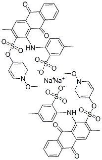 disodium 2-[(4-azanidyloxysulfonyl-3-methyl-9,10-dioxo-anthracen-1-yl) amino]-5-methyl-benzenesulfonate Struktur