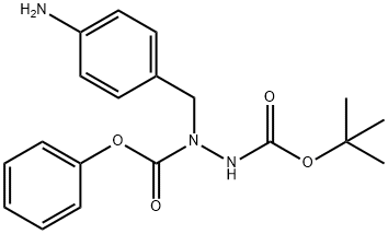 tert-butyloxycarbonyl-alpha-aza-(4-aminophenyl)alanine phenyl ester Struktur