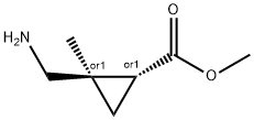 Cyclopropanecarboxylic acid, 2-(aminomethyl)-2-methyl-, methyl ester, trans- Struktur