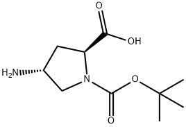 (2S,4R)-1-BOC-4-AMINO-PYRROLIDINE-2-CARBOXYLIC ACID Structure