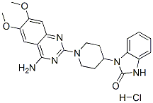 1-[1-(4-amino-6,7-dimethoxy-quinazolin-2-yl)-4-piperidyl]-3H-benzoimid azol-2-one hydrochloride Struktur