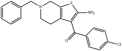 2-Amino-3-(4-chlorobenzoyl)-6-benzyl-4,5,6,7-tetrahydrothieno[2,3-c]pyridine Struktur