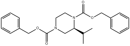 1,4-Piperazinedicarboxylic acid, 2-(1-Methylethyl)-, 1,4-di(phenylMethyl) ester, (2S)- Struktur