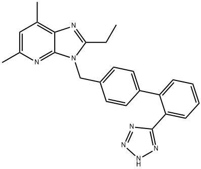 2-Ethyl-5,7-dimethyl-3-[2'-(1H-tetrazole-5-yl)biphenyl-4-ylmethyl]-3H-imidazo[4,5-b]pyridine Struktur