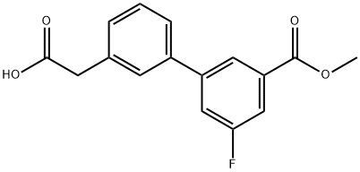 3-[3-Fluoro-5-(methoxycarbonyl)phenyl]phenylacetic acid, 1334500-13-8, 結(jié)構(gòu)式