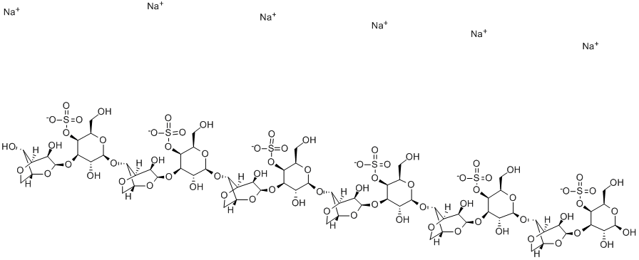 NEOCARRADODECAOSE 4(1),4(3),4(5),4(7),4(9),4(11)-HEXASULFATE HEXASODIUM SALT Struktur