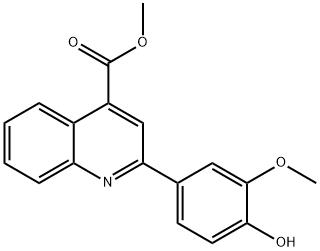 2-(4-Hydroxy-3-methoxy-phenyl)-quinoline-4-carboxylic acid methyl ester Struktur