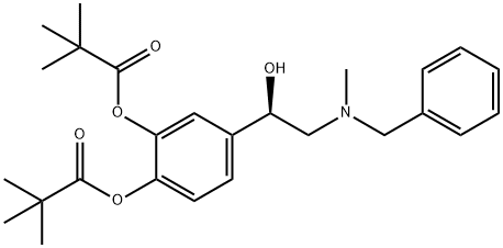 4-(2-(Benzyl(Methyl)aMino)-1-hydroxyethyl)-1,2-phenylene bis(2,2-diMethylpropanoate) Struktur