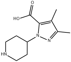 1-(piperidin-4-yl)-3,4-diMethyl-1H-pyrazol-5-carboxylic acid Struktur