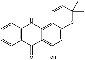 7H-Pyrano(2,3-c)acridin-7-one, 3,12-dihydro-6-hydroxy-3,3-dimethyl- Struktur