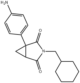 3-(cyclohexylmethyl)-1-(4-aminophenyl)-3-azabicyclo(3.1.0)hexane-2,4-dione Struktur