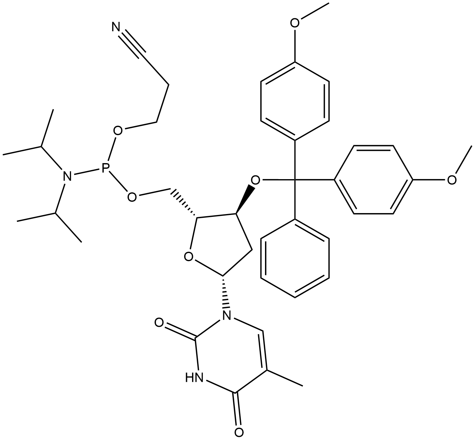 5'-O-[(N,N-DIISOPROPYLAMINO)-(2-CYANOETHOXY)PHOSPHINYL]-3'-O-(4,4'-DIMETHOXYTRITYL)-THYMIDINE price.