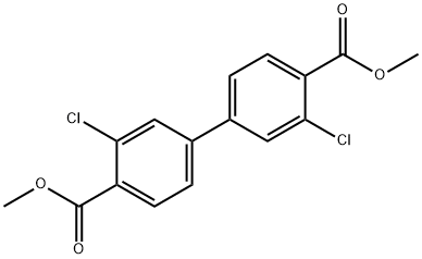 Methyl 2-chloro-4-[3-chloro-4-(methoxycarbonyl)phenyl]benzoate Struktur