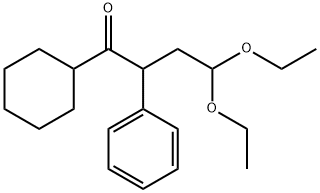 1-Butanone, 1-cyclohexyl-4,4-diethoxy-2-phenyl- Struktur