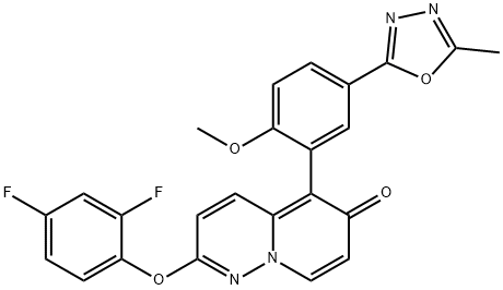 6H-Pyrido[1,2-b]pyridazin-6-one, 2-(2,4-difluorophenoxy)-5-[2-Methoxy-5-(5-Methyl-1,3,4-oxadiazol-2-yl)phenyl]- Struktur