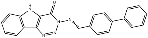 4H-1,2,3-Triazino(5,4-b)indol-4-one, 3-(((1,1'-biphenyl)-4-ylmethylene)amino)-3,5-dihydro- Struktur