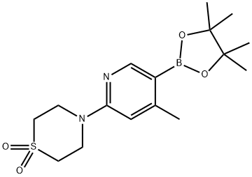 ThioMorpholine, 4-[4-Methyl-5-(4,4,5,5-tetraMethyl-1,3,2-dioxaborolan-2-yl)-2-pyridinyl]-, 1,1-dioxide Struktur