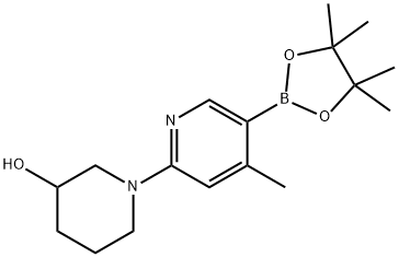 1-(4-Methyl-5-(4,4,5,5-tetraMethyl-1,3,2-dioxaborolan-2-yl)pyridin-2-yl)piperidin-3-ol Struktur