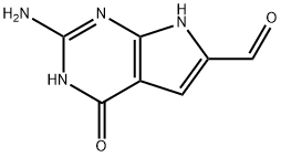 2-amino-4-hydroxy-7H-pyrrolo[2,3-d]pyrimidine-6-carbaldehyde Struktur