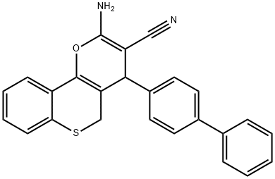 4H,5H-(1)Benzothiopyrano(4,3-b)pyran-3-carbonitrile, 2-amino-4-(1,1'-biphenyl)-4-yl- Struktur