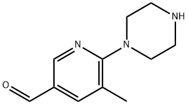 5-Methyl-6-(piperazin-1-yl)nicotinaldehyde Struktur