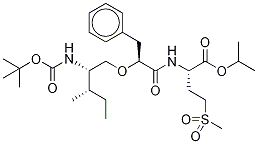 (2S)-[(2'S)-t-Boc-amino-(3'S)-methyl-1-pentyloxy]-3-phenylpropionyl-methionine Sulfone, Isopropyl Ester Struktur