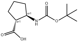 (1R,2R)-REL-2-[[(1,1-二甲基乙氧基)羰基]氨基]-環(huán)戊烷羧酸 結(jié)構(gòu)式