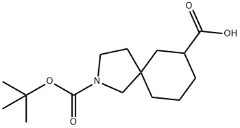 2-[(tert-butoxy)carbonyl]-2-azaspiro[4.5]decane-7-carboxylic acid Struktur