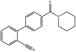 2-[4-(Piperidinocarbonyl)phenyl]benzonitrile Struktur