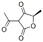 2,4(3H,5H)-Furandione, 3-acetyl-5-methyl-, (5R)- (9CI) Struktur