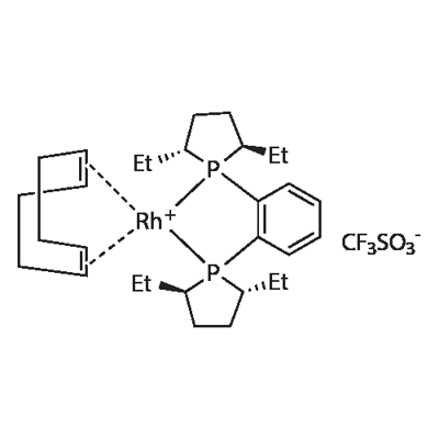 (-)-1,2-BIS((2R,5R)-2,5-DIETHYLPHOSPHOLANO)BENZENE(CYCLOOCTADIENE)RHODIUM(I)TRIFLUOROMETHANESULFONATE Struktur