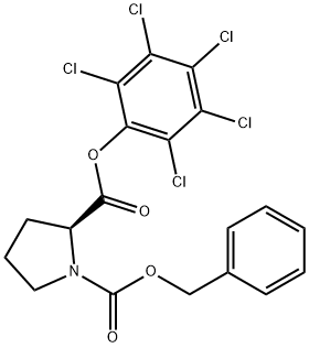 (2S)-1,2-Pyrrolidinedicarboxylic acid 2-(pentachlorophenyl)1-benzyl ester Struktur