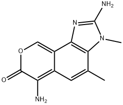 2,6-diamino-3,4-dimethyl-7-oxopyrano(4,3-g)benzimidazole Struktur