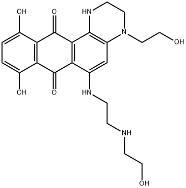 8,11-dihydroxy-4-(2-hydroxyethyl)-6-((2-((2-hydroxyethyl)amino)ethyl)amino)-1,2,3,4,7,12-hexahydronaphtho(2,3-f)quinoxaline-7,12-dione Struktur