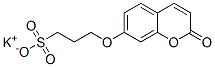 potassium 3-[(2-oxo-2H-1-benzopyran-7-yl)oxy]propanesulphonate  Struktur